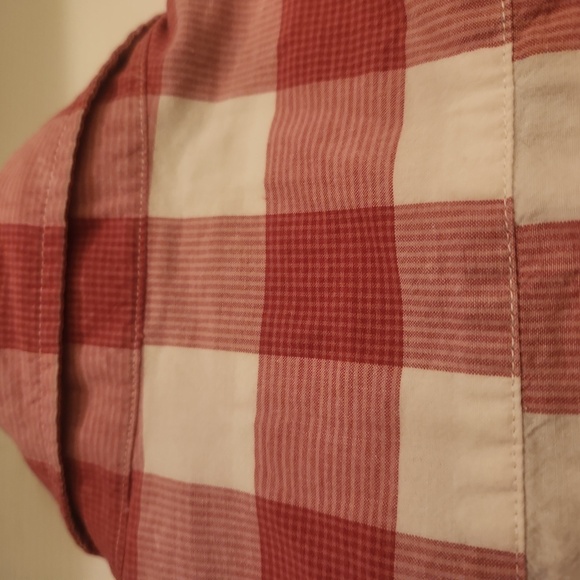 Supreme Red and White Gingam Long Sleeve Button Cuffes Button Front Shirt - Picture 6 of 9